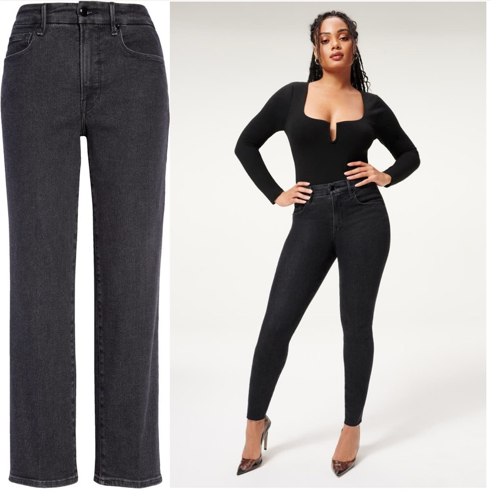 Good American straight high waist ankle jeans
